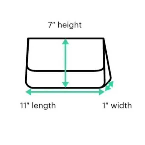 Anthropologie Pink and Green Faux Leather Fold Over Reversible Clutch NWOT - Picture 11 of 11